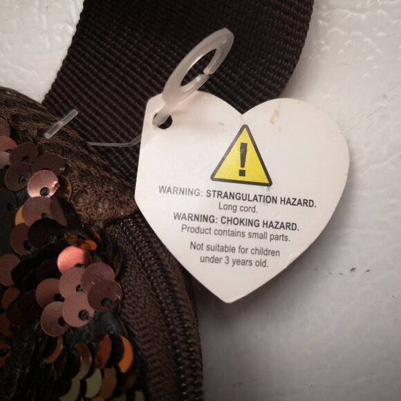 NWT Ty Beanie Baby Sloth Dark Brown Sequin Belt Bag - Picture 3 of 7